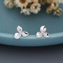 Sterling Silver Hydrangea Flower Stud Earrings, thumbnail 1 of 10