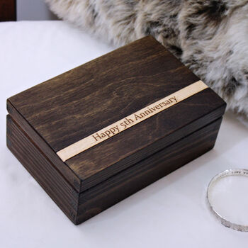 Veneer Personalised Wooden Anniversary Box, 3 of 12
