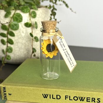 Tiny Sunflower In A Bottle With Personalised Message, 9 of 12
