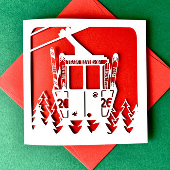 Ski Lift Personalised Family Christmas Card, 3 of 5
