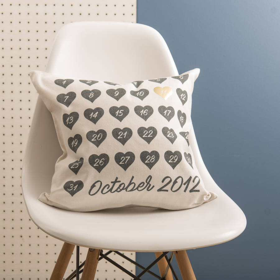 Special Date Black And Gold Cushion By Oakdene Designs