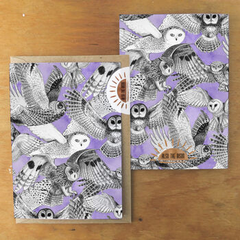 Parliament Of Owls Print Greetings Card, 7 of 7