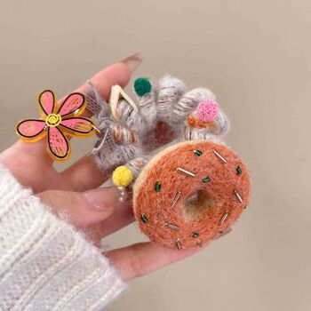 Donut Shaped Wool Felt Hair Ties, 4 of 4