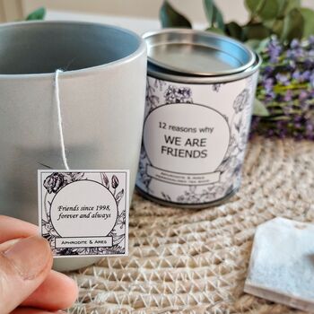12 Reasons Why We Are Friends Personalised Tea Gift Set, 3 of 4