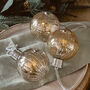 Set Of Three Antique Gold Glass Baubles, thumbnail 2 of 2