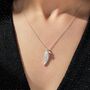 Angel Wing Sterling Silver Pearl Drop Earrings, thumbnail 4 of 7