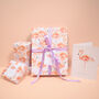 Flamingo Eco Recycled Wrapping Paper Pack, thumbnail 2 of 7