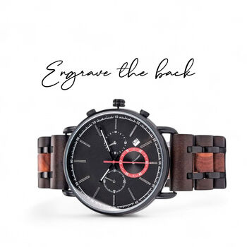 Luxury Watch, Personalised Timepiece Elegantly Crafted Sustainable Wood Gift For Groomsmen, 3 of 6