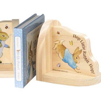 Personalised Peter Rabbit Wooden Bookends, 2 of 3