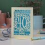 Personalised 40th Birthday Card Papercut Flower Design, thumbnail 4 of 7