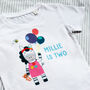Little Zebra Birthday Name And Age T Shirt, thumbnail 1 of 4