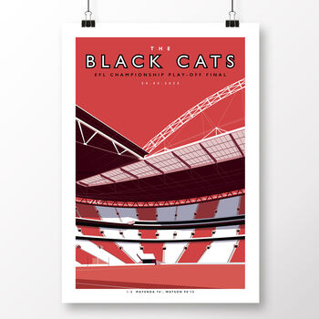 Sunderland The Black Cats Wembley 2025 Poster, 2 of 6