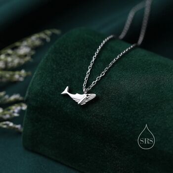 Whale Pendant Necklace In Sterling Silver, 2 of 10