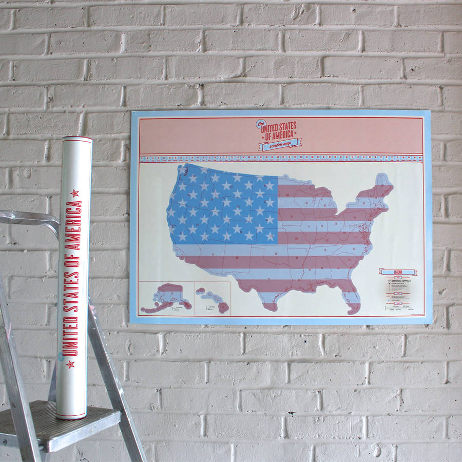 scratch map® usa poster by luckies