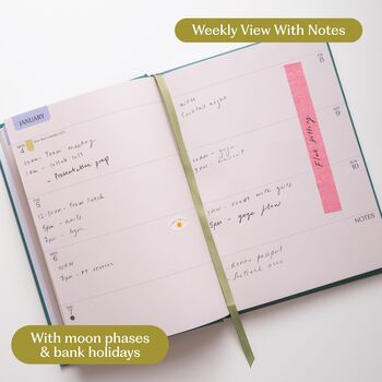 2027 Diary | A5 Hardcover Week To View | Sage Stripe, 2 of 10