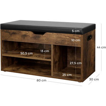 Three Compartments Shoe Bench Storage Bench, 4 of 8