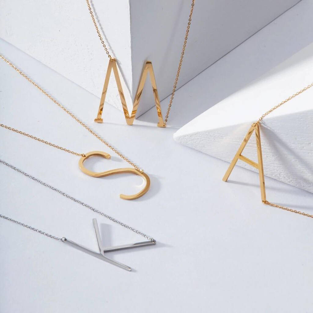 Personalised Sterling Silver Sideways Initial Necklace By Anna Lou of ...