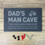 Personalised Dad's Man Cave Beer Slate Wall Sign 25 X 15cm, thumbnail 4 of 8