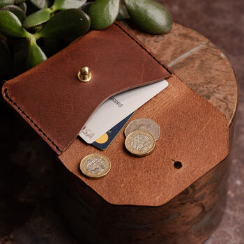 Personalised Handmade Leather Wallet Button Stud, 6 of 9