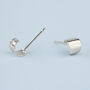 Sterling Silver Curve Stud Earrings, thumbnail 2 of 6
