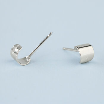 Sterling Silver Curve Stud Earrings, 2 of 6