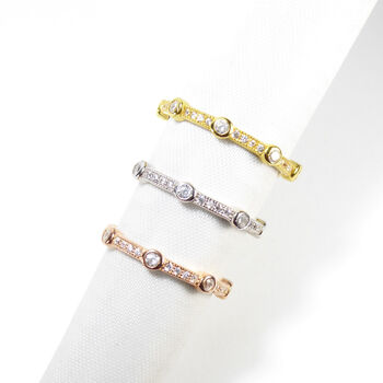 Classic Eternity Rings, Gold Vermeil On 925 Silver, 8 of 9