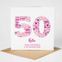 50th Birthday Card Personalised For Her Any Age, thumbnail 3 of 5