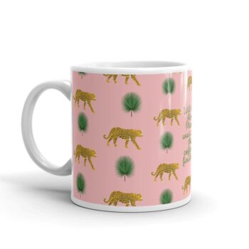 'Wild Cat' Mug With Leopard Print And A Quote, 4 of 5