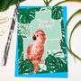 'Time To Party' Cockatoo Greetings Card, thumbnail 1 of 2