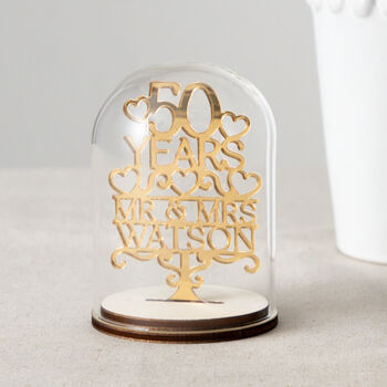 50th Gold Anniversary Personalised Keepsake Dome, 3 of 4