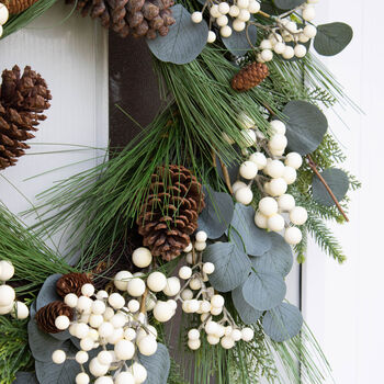 White Berry And Pinecone Wreath, 5 of 5