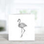 Celeste The Flamingo Blank Greeting Cards And Envelope, thumbnail 2 of 2