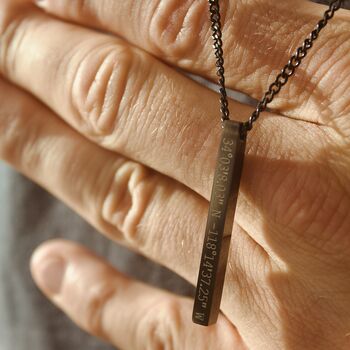 Black Personalised Bar Necklace, 5 of 8