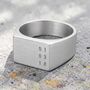 Personalised Date Chunky Silver Signet Ring, thumbnail 1 of 5