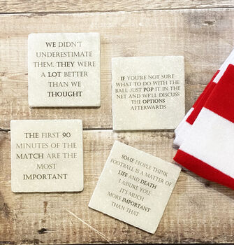 Set Of Four Famous Football Quotes Coasters, 2 of 4