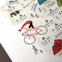 Cycle The Lakes Illustrated Map Checklist Print, thumbnail 6 of 8