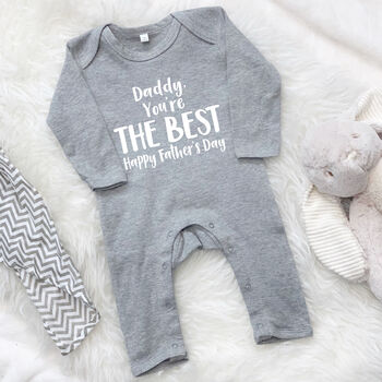 Daddy You're The Best … Personalised Babygrow, 8 of 9
