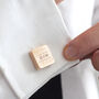 Initial Personalised Solid Square Cufflinks Rose Gold, thumbnail 2 of 4