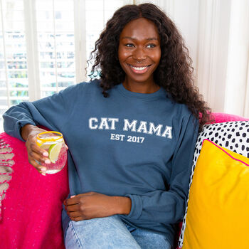 Personalised Cat Mama Est Sweatshirt, 2 of 7