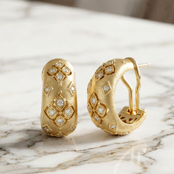 Gold Vintage Style Hydrangea Hoop Earrings, 2 of 7