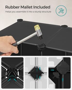 12 Cube Storage Unit Rack Stackable Closet Cabinet With Doors, 5 of 7