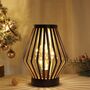 Bronze Metal Cage Table Desk Lamp Battery Powered, thumbnail 4 of 7