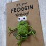 Frog Crochet Birthday Card Handmade, thumbnail 5 of 12