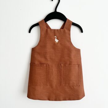 Personalised Children's Apron 100% Linen Kids Pinafore Apron, 7 of 10