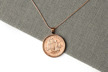 1946 80th Birthday Half Penny Coin Pendant Gift, 3 of 5