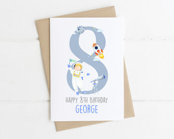 Personalised Children's Birthday Card Astronauts, 5 of 6