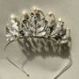 The Agatha Mini Crown Flower Girl Bridal Pearl Oak Leaf Tiara Headband, thumbnail 8 of 11