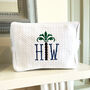 Monogrammed Palm Tree Waffle Make Up Bag, thumbnail 2 of 5