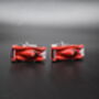 Red Race Car Cufflinks Gift For Men 316 L Stainless Steel Motorsport Accessory, thumbnail 3 of 5