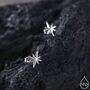 Sterling Silver Tiny Starburst Stud Earrings, thumbnail 1 of 11